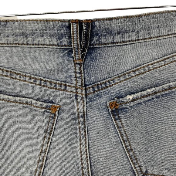 We the Free People Cutoff Button Fly Jean Shorts Size 26 Frayed Hem Daisy Dukes - Picture 7 of 12